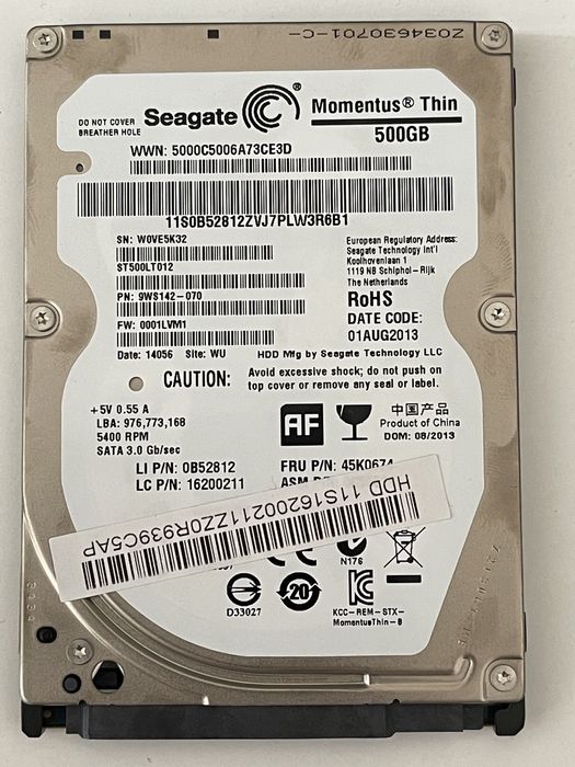 Жесткий диск для ноутбука 500гб 2.5 HDD