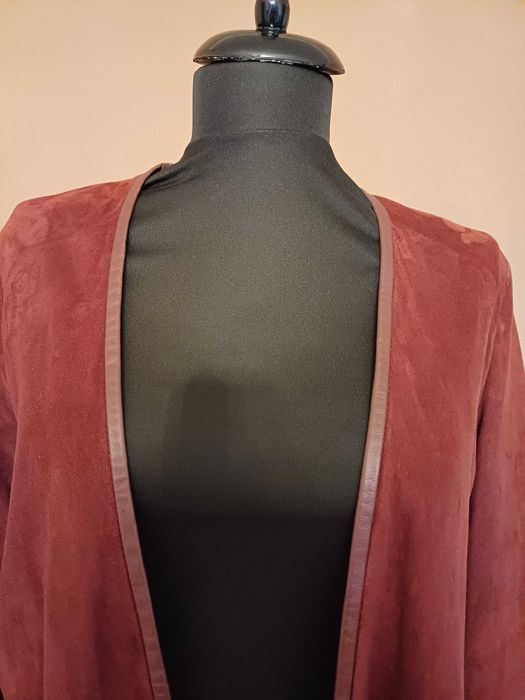 Jaketa piele intoarsa Mango