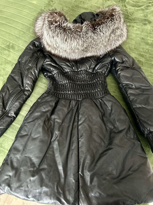 Пухено яке от естествена кожа