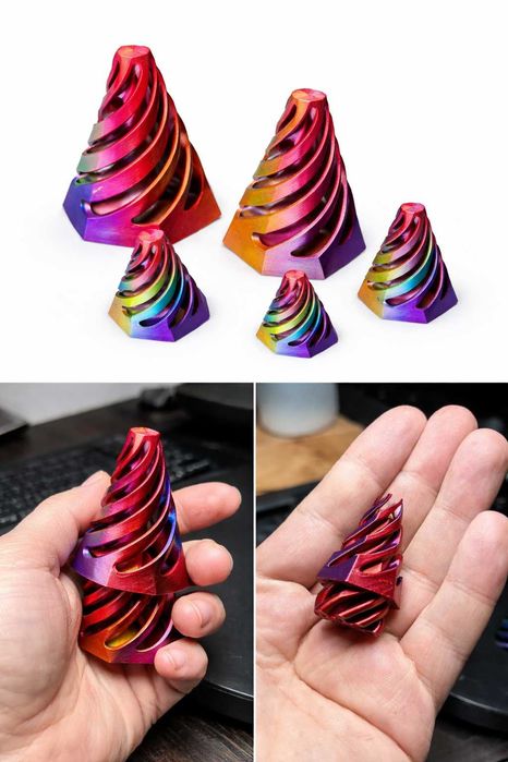 Set 4 mini fidget "spiral cone"