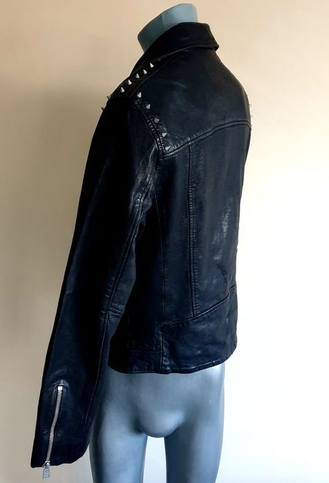 All Saints Crow Biker Leather Jacket Mens Size S ОРИГИНАЛ! Ест. кожа!