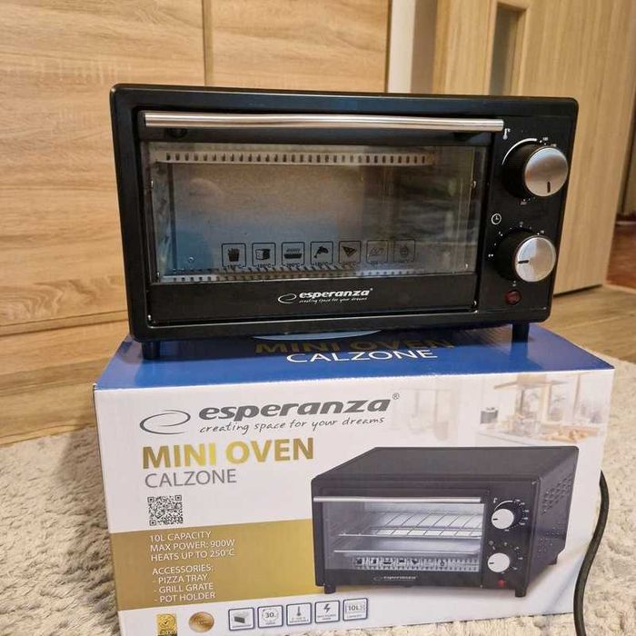 Mini cuptor electric Esperanza Calzone 900W 10L Negru