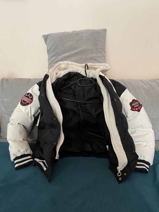 Vand geaca puf unisex alb/negru