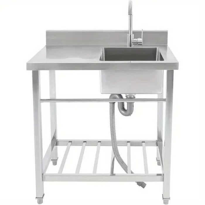 Chiuveta de inox o 1 cuva picurator de bucatarie restaurant cu suport