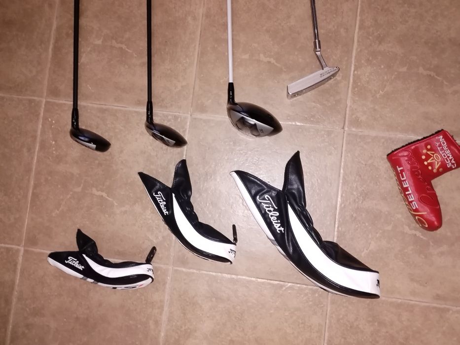 Чанта за голф, стикове и лазер