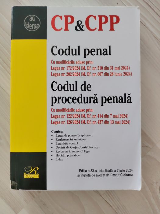 Codul penal si codul de procedură penală 2024