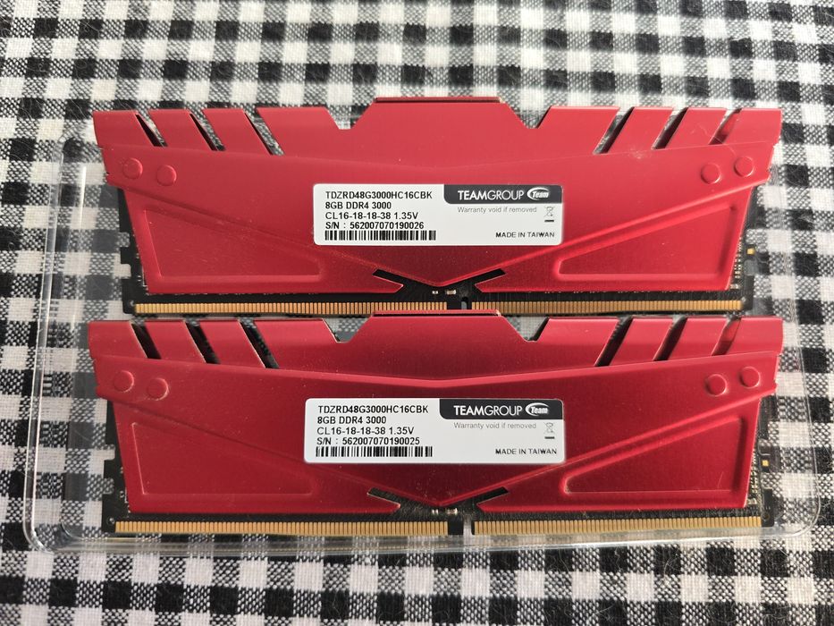 16GB (2X8GB) Team Group T-FORCE DARK Z, 3000Mhz, DDR4, CL15