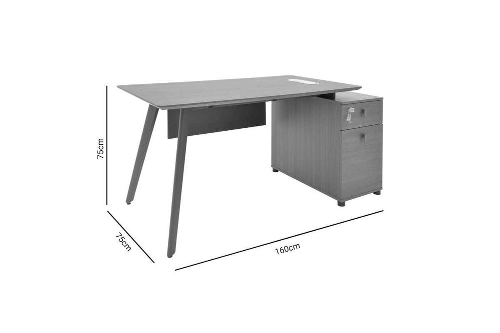 Професионално бюро Puzzle-home Denith, Орех - графит, 160x75x75cm.