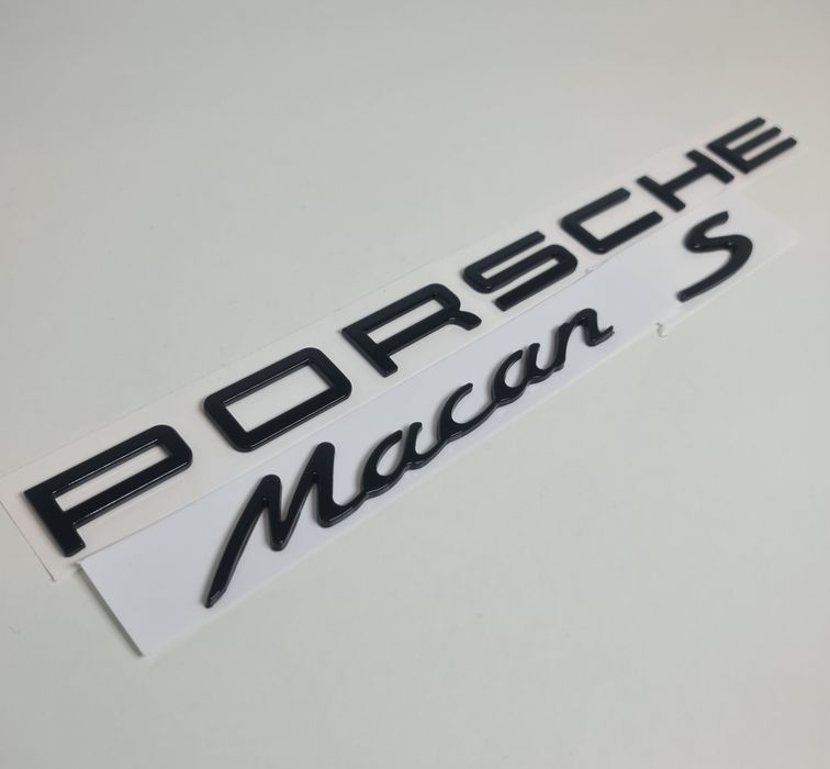 Pachet-Set-Emblema-Sigla-Logo-Stema-Spate-Haion-Porsche-Cayenne-Panamera-Macan-Negru-Lucios-Full-Black-Turbo-4-S-GTS-Poze-Reale-Calitate-Superiora