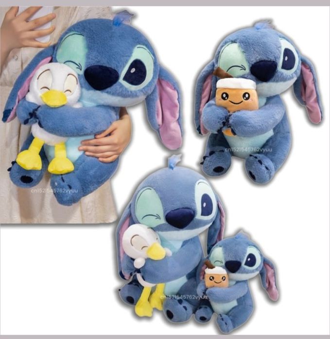 Голям плюшен Стич с Пате, Плюшена играчка Стич с Шейк 35-65см
