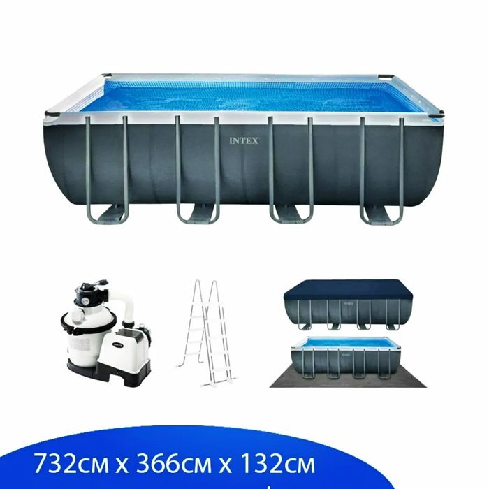 Каркасный |бассейн |INTEX | bassen| basseyin | 7.32×3.66×1.32 достафка