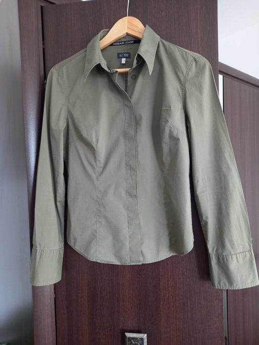 Cămașă originală ARMANI JEANS, mărimea 12, culoare olive