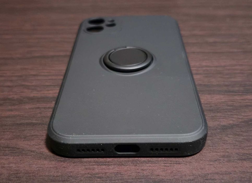 Husa silicon OEM cu inel Apple iPhone 11 black