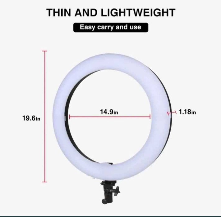 45см LED ринг лампа, регулируема стойка