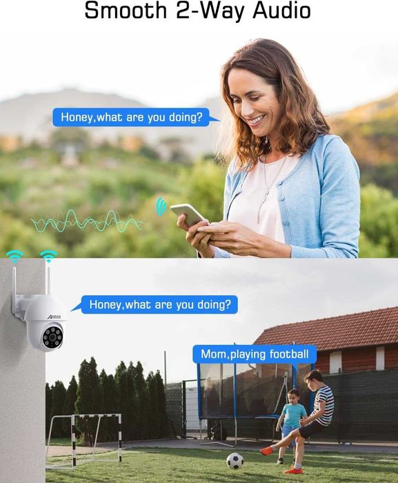 ANRAN 5MP PTZ WiFi FHD охранителна камера за видеонаблюдение IP66