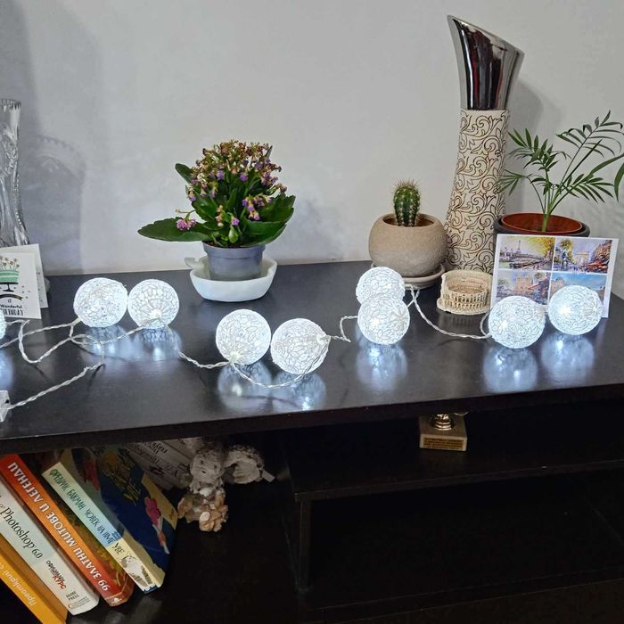 Светещи топки гирлянд за елха декорация