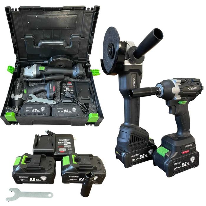 Акумулаторен ударен Гайковерт и Ъглошлайф 36V 8,0Ah StahlMayer