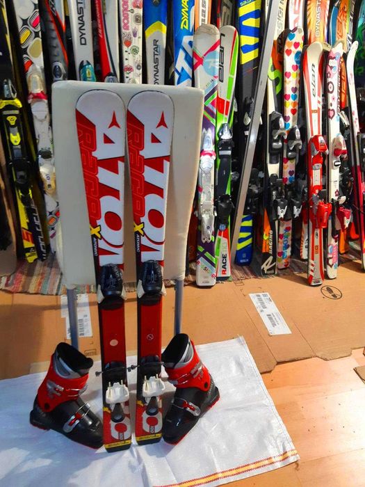 Schiuri Atomic 100 cm cu clapari si bete ski copii set