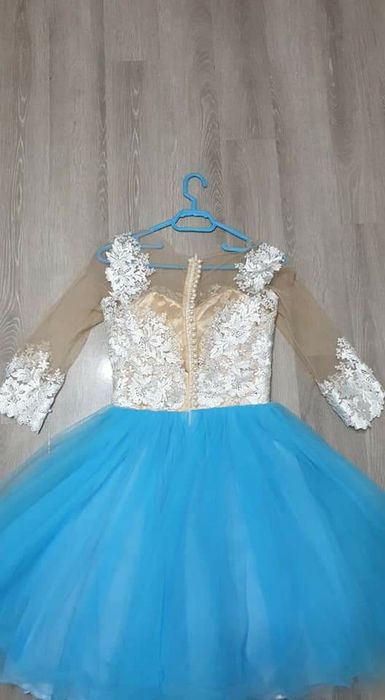 Rochie de cununie/botez/ocazie model unicat, dantela 3D + fusta tulle
