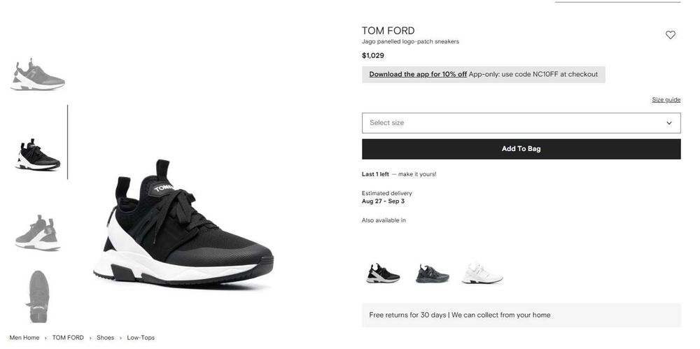TOM FORD Jago panelled logo-patch sneakers