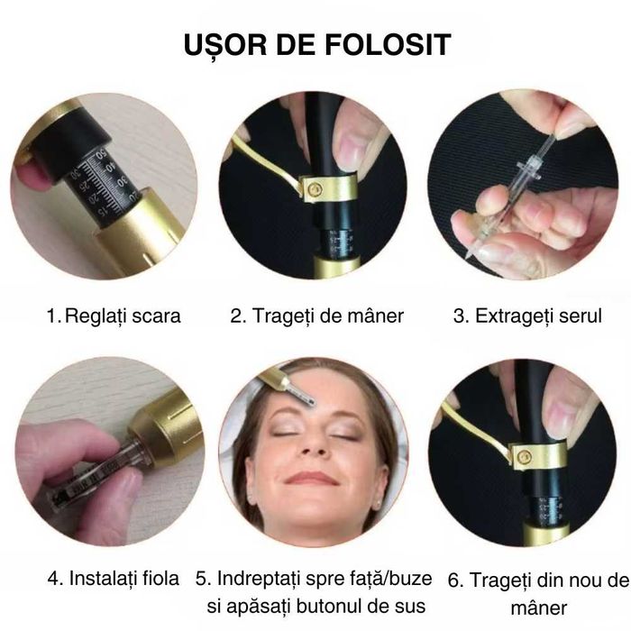 Dispozitiv Premium Reglabil, pentru Aplicarea Acidului Hialuronic