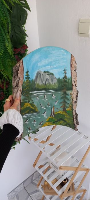 Pictura pe lemn in acril