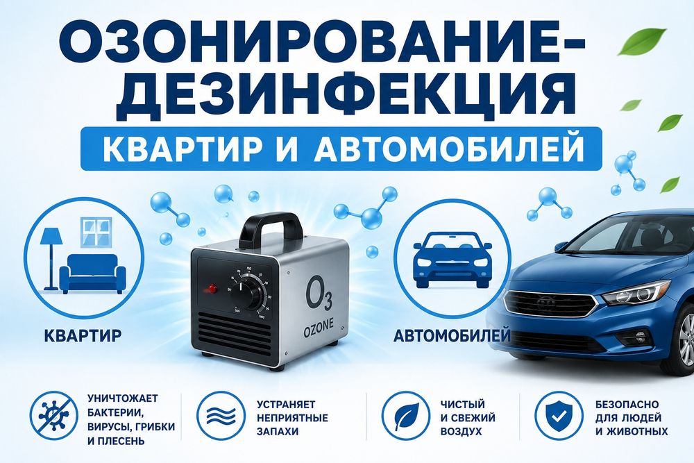 Озонирование Помещений,автомобилей!!!