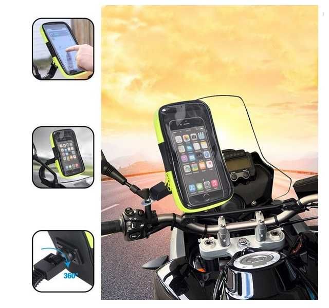 Стойка за телефон за мотор, за огледало, Универсална, водоустойчива