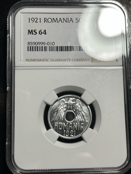 50 bani 1921 MS64, gradata NGC