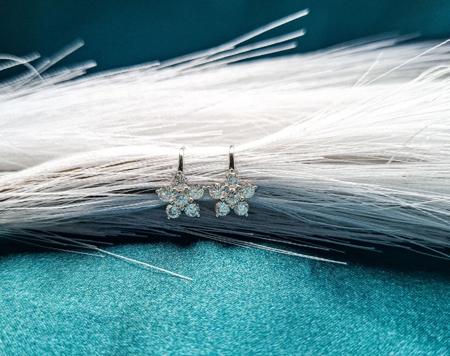 Cercei cu moissanite