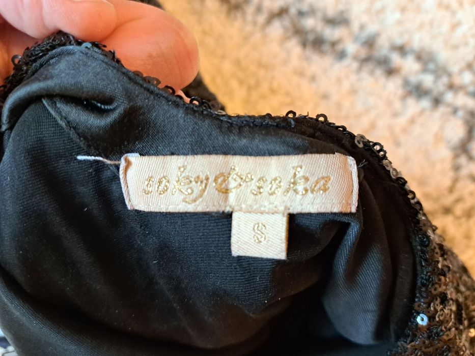 Rochie neagră de seară cu paiete mărimea S