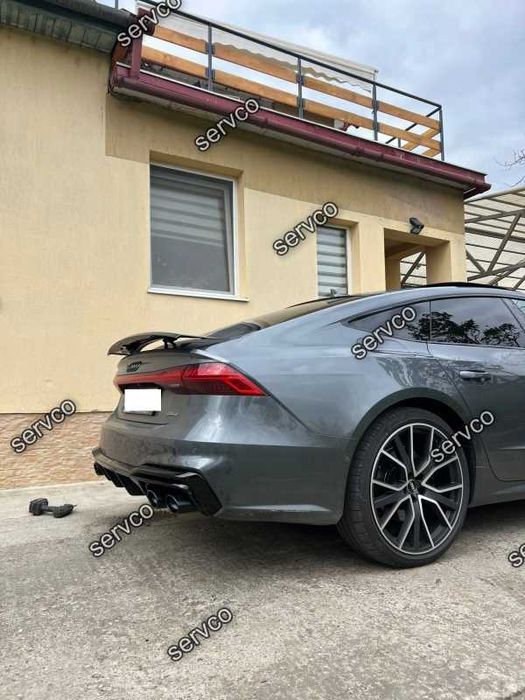 Prelungire difuzor bara spate plus imitatii evacuare finala Audi A7 C8 S-Line 2017- v4 - Maxton Design