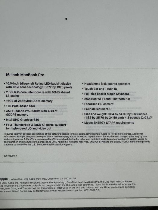 Macbook  model A2161