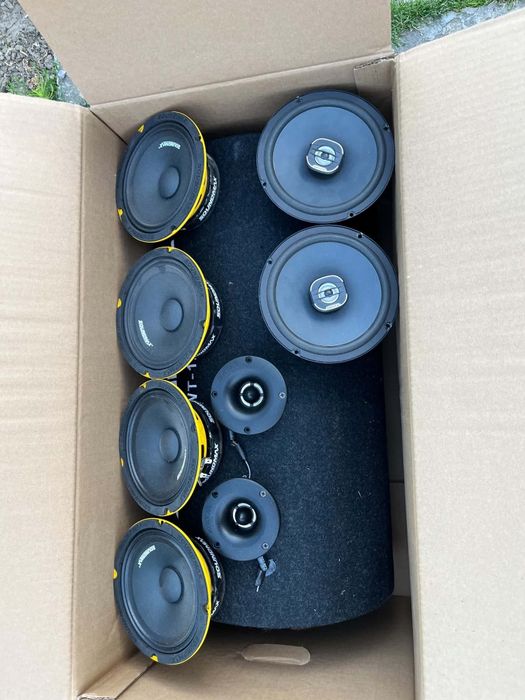 Sistem audio complet pentru mașină – Soundmax, Hertz, Avatar + Tub Bass Alpine