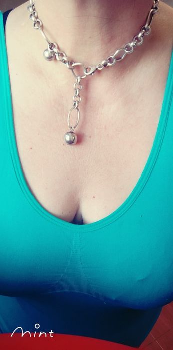 Сребърен ланец с висулка топче