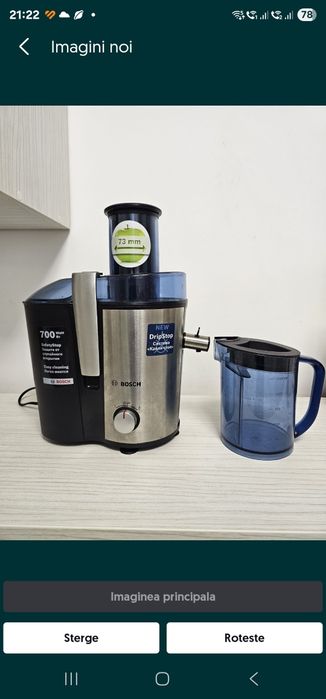 Storcator de fructe si legume Bosch MES3500, 700 W, 2L, 2 vite