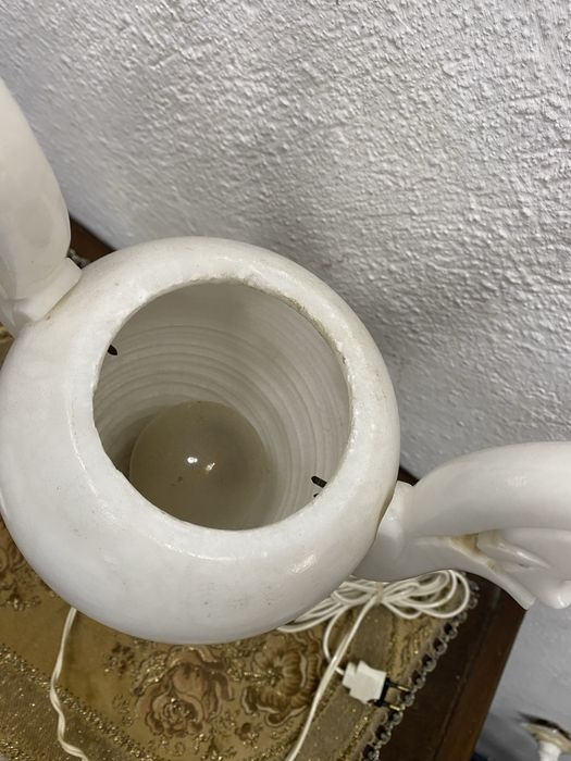 Винтидж настолна лампа от оникс Италия 1970те 43 см