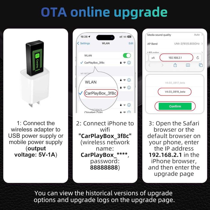 Безжичен Carplay адаптер за iPhone Lyssiefeel