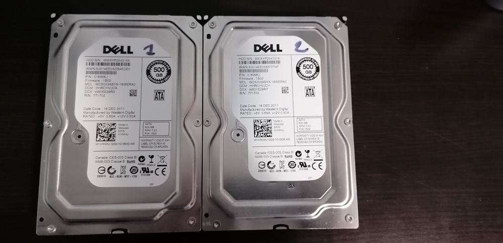 HDD 2 x 500 GB ptr PC Dell