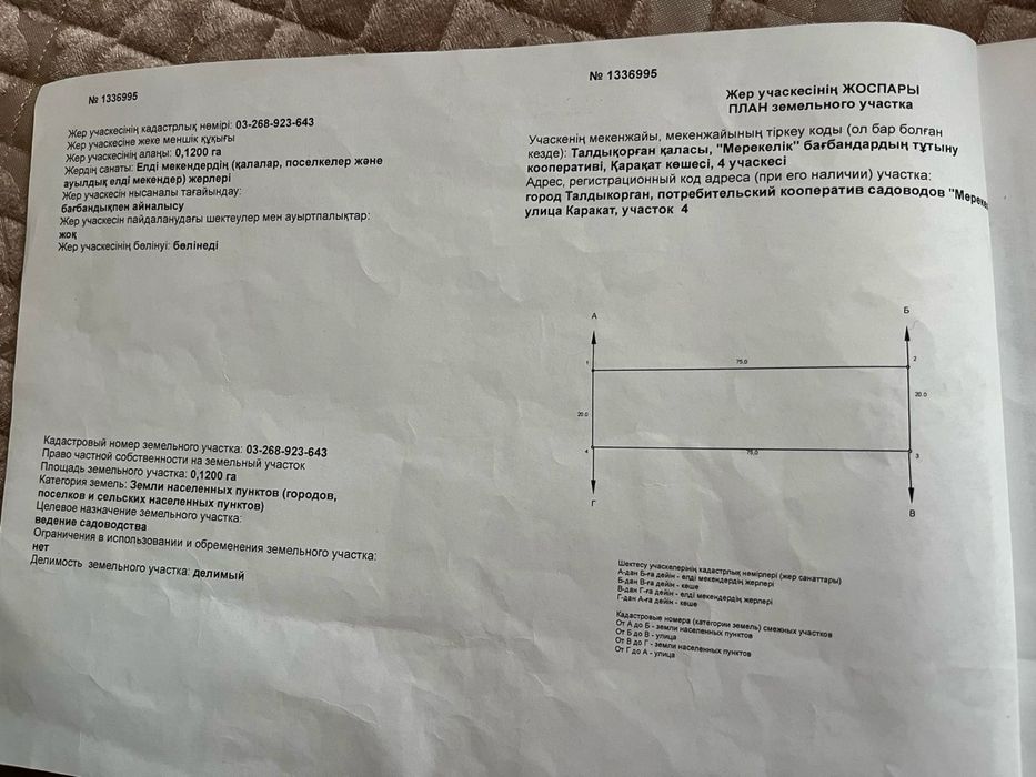 Жер сатылады! Срочно!