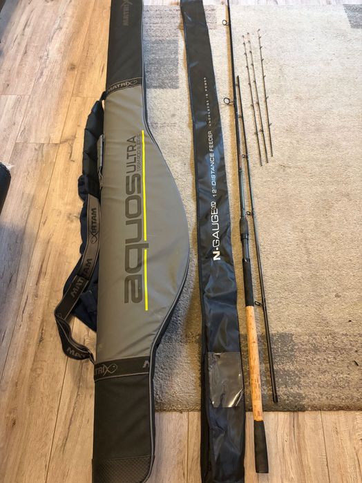 LANSETA GURU N-GAUGE PRO DISTANCE FEEDE.    R, 3.60M, 110G, 2+3BUC ,  Husa lansete Matrix Aquos Ultra Rod Sleeve, 2 compartimente, 195cm