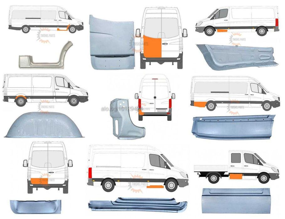 Ремонтни Панели/Ламарини/Вежди/Прагове Sprinter CRAFTER след 2006 год