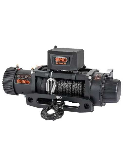 Troliu electric auto EMD Winch 8500lbs (3856kg), 12V, cablu sintetic, 24m, raport 150:1