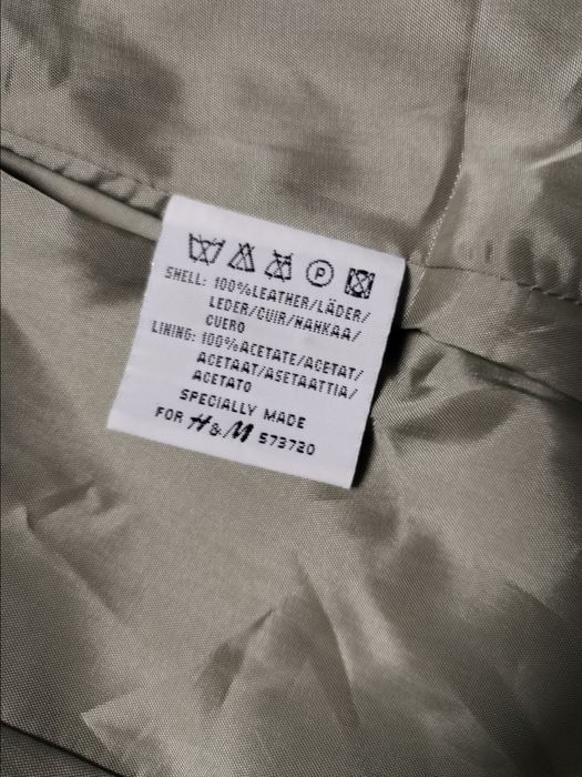 Pardesiu /trench  piele întoarsă xs verde Hm