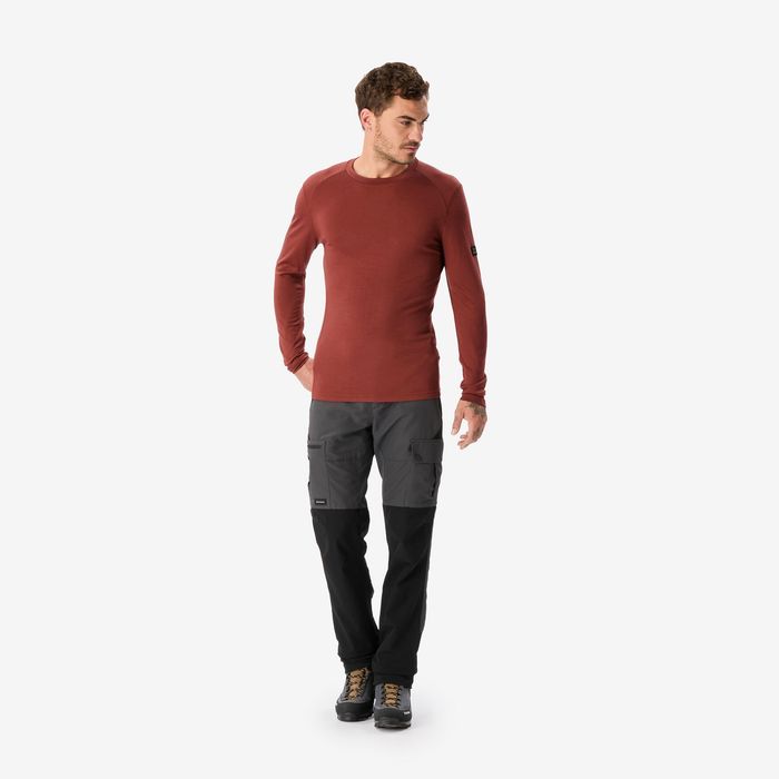 Bluză 100 % lână merinos maro, bărbați - produs resigilat Decathlon