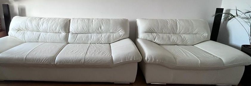 Set doua canapele din piele naturală Mobexpert -stare impecabila