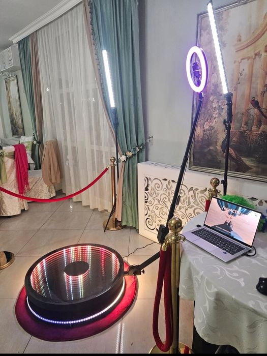 Platformă Video Booth 360 Pro Infinity Mirror 80 cm – Pachet complet