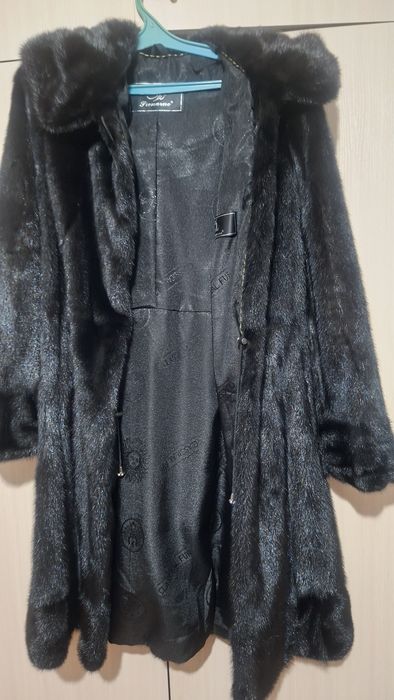 Шуба норковая с капюшоном