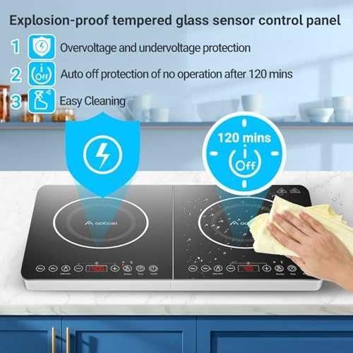 Двоен индукционен котлон Aobosi 3500W с таймер