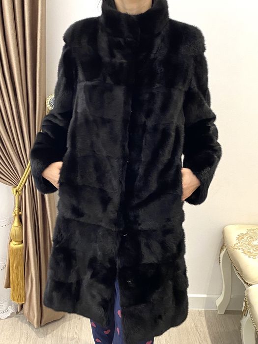 Норковая шуба чёрная